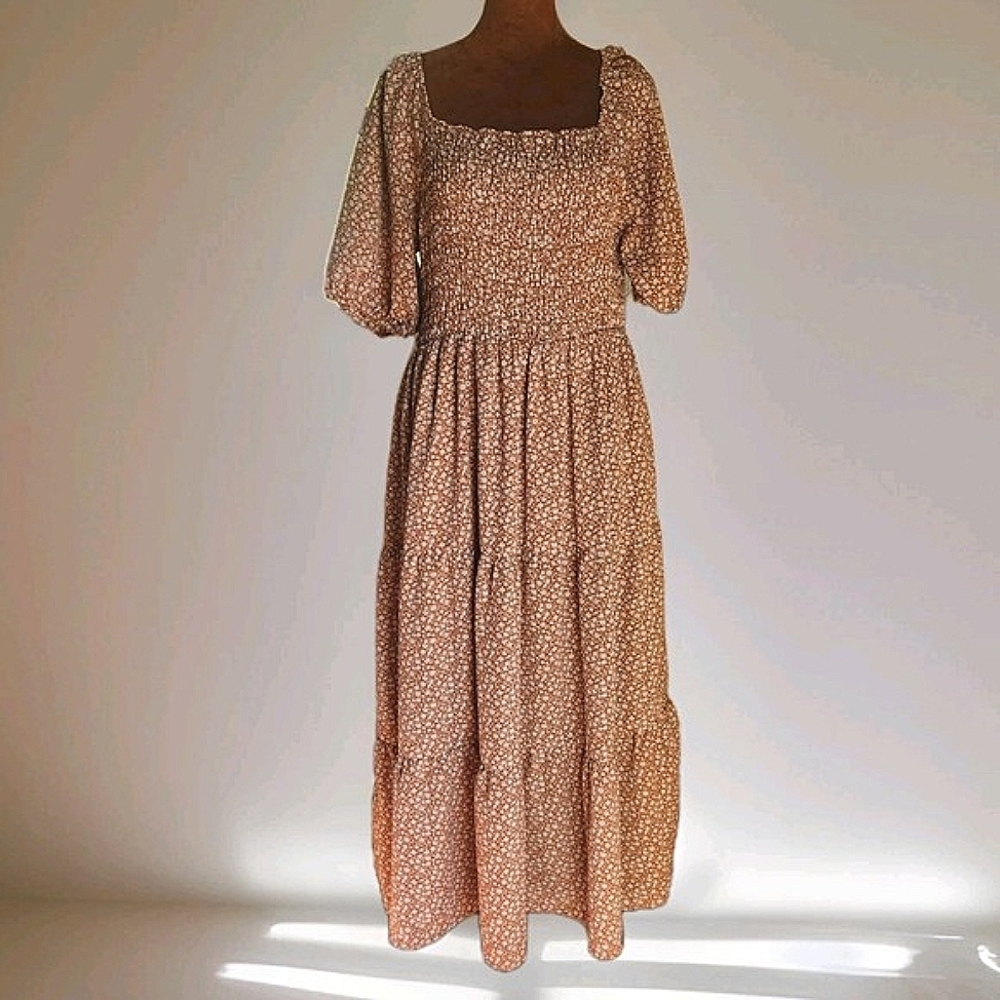 Polagram Rust Floral Maxi Dress